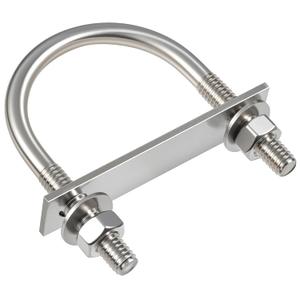 2 Sets Round U Bolts, u-Bolts 2 Inch Wide, 304 Stainless Steel U Bolt,with Nuts, Bolt Plate and Washers for Boat Trailer Tube(1/2" D x 2" W x 4" L)