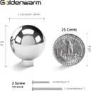 Goldenwarm 10 Pack Chrome Cabinet Knobs Round Ball Dresser Hardware Polished Nickel Kitchen Knobs for Cabinets Single Hole