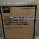 Medline Durable Folding Steel Transport Wheelchair with Swing-Away Footrests, 19-Inch Seat Width, Black Frame, Black Upholstery