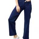 Women's Navy Blue Flared High Rise Regular Stretchable Denim Jeans
 M