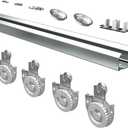 Bypass Sliding Door Hardware 60", Bypass Wardrobe Closet Door Track Set, Smoothly and Quietly, for 2 Door System