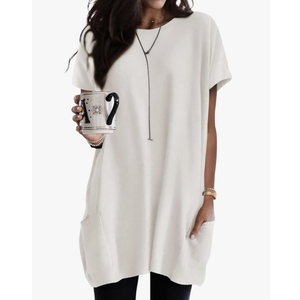 Dokotoo Womens Oversized Tshirts Shirt for Women Spring Summer 2025 Dressy Casual Tops Crewneck T Shirts Loose Fit Short Sleeve Shirts Tunics or Tops to Wear with Leggings White Shirts for Women, XL