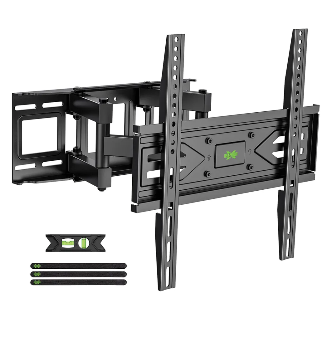 USX MOUNT Full Motion TV Wall Mount for Most 32-70 inch TVs up to 99 lbs, Wall Mount Bracket with Dual Articulating Arms, Swivel, Tilt, Max VESA 400x400mm, TV Mount Fits 12”/16” Wood Studs