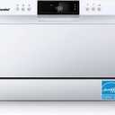 COMFEE Portable Mini Dishwasher, Energy Star, Countertop, 6 Place Settings, with 8 Washing Programs, Speed, Baby-Care, ECO& Glass, Dish Washer for Dorm, RV& Apartment, White