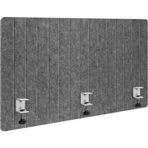48" Desktop Privacy Screen - Sound Absorbing Felt Panel, Clamp-On Foldable Office Divider for Desk, Dark Grey
