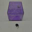 Hicocool Clear Piggy Bank with Lock, Acrylic Piggy Bank for Adults Kids Openable, Reusable Money Saving Box with Key for Birthday (Purple)