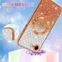 Bonoma Compatible with iPhone 17e Case Heart Glitter Checkered -Orange