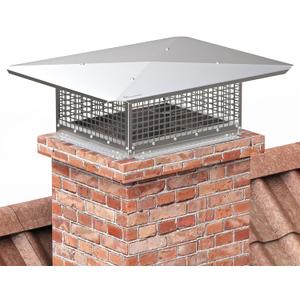 YITAHOME Chimney Cap, 17" x 21" Chimney Cover for Outside, 304 Stainless Steel Fireplace Chimney Caps with Adjustable Metal Strips, Screws & Gloves