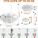 Aobiono Water Bottle Organizer for Stanley 40 oz Tumbler, Rotatable Cup Holder Stand 6 Slot Lazy Susan Spinning Carousel, Kitchen Cabinet Storage Accessories (Transparent) (Clear)