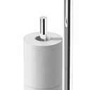 RARXTR Toilet Paper Holder Stand, Post Pivoting Design Free Standing Toilet Paper Holder with Storage for 4 Rolls, SUS304 Stainless Steel Tissue Holder with Reserve, Heavy-Duty Base (Chrome)
