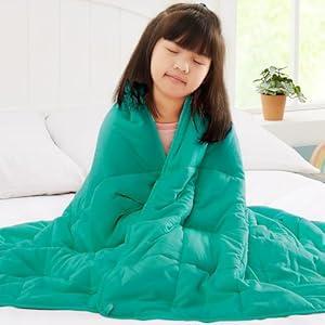 Topcee Weighted Blanket (5lbs 36"x48") Cooling Breathable Heavy Blanket Microfiber Material with Glass Beads Small Blanket for Kids All-Season Summer Fall Winter Soft Thick Comfort Blanket