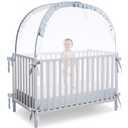 Crib Tent Crib Net to Keep Baby in, Pop Up Crib Tent Canopy Keep Baby from Climbing Out (55.2" L x 27.6" W x 51.6" H) (Gray)