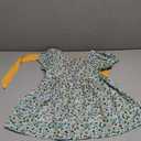 Toddler Girls Floral Dress Square Neck Puff Sleeve A-Line Smocked Dress with Bag Toddler Girls Summer Outfits (18-24 Months, Green-no Bag)