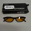 FEISEDY Small Oval Sunglasses for Women Men, Cat Eye 90s Y2k Sunnies, Lightweight Narrow Shades Trendy Glasses B9169