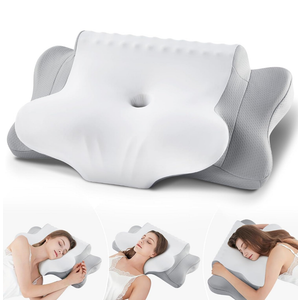 Cervical Pillow for Neck Pain Relief - Cooling Ergonomic Dual-Sided Orthopedic Neck Pillow with Ice Silk Pillowcase, Breathable Memory Foam Contour Pillow for Side, Back, Stomach Sleepers
