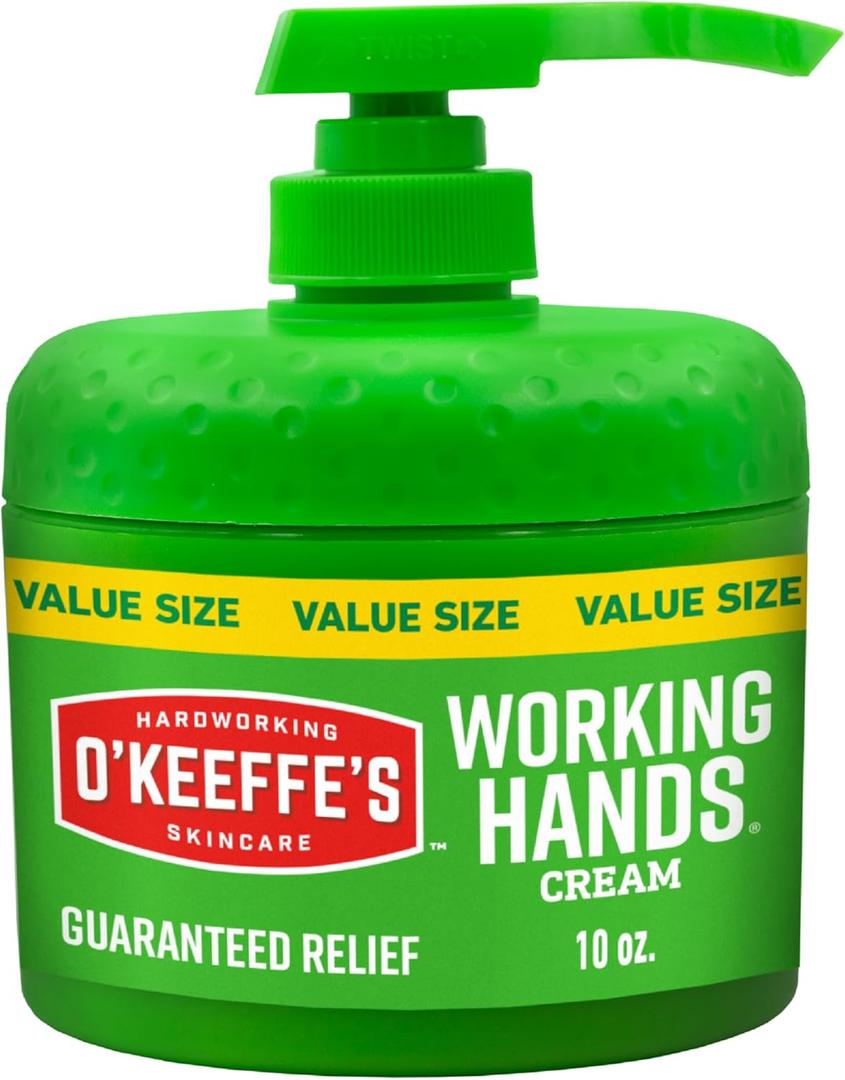 O'Keeffe's Working Hands Hand Cream in a Pumpable Jar for Extreme Dryness  10oz Pump (1 Pack) - Repairing Skincare for Cracked, Dry Hands