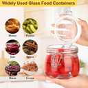 HINGWAH 16 oz Glass Jars with Airtight Lids, 6 Pack Wide Mouth Mason Jars with Clamp Lids for Kitchen Canisters, Food Storage Containers for Pickling, Coffee, Spices, Sugar, Herbs