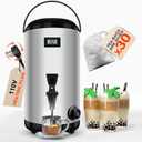 Insulated Beverage Dispenser-WITH HEATING,75 Cup Hot Drink Beverage for Catering-Stainless Steel Hot Beverage Dispenser 12 L/3.2 Gallon Hot Coffee Dispenser with Spigot for tea, Water,(silver)