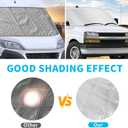 Windshield Sun Shade for 2003-2026 Chevrolet Chevy Express 1500 3500 4500/ GMC Savana, External 5-Layer Reflective Sunshade for 2003-2026 Chevrolet Express 1500 3500 4500