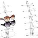 2 Pack Sunglasses Rack Eyeglasses Display Stand Holder Storage Organizer for 5 Glasses Acrylic Jewelry Eyewear Display for Selling Clear