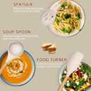 Umite Chef Kitchen Cooking Utensils Set, 33 pcs Non-Stick Silicone Cooking Kitchen Utensils Spatula Set with Holder, Wooden Handle Silicone Kitchen Gadgets Utensil Set (Khaki)