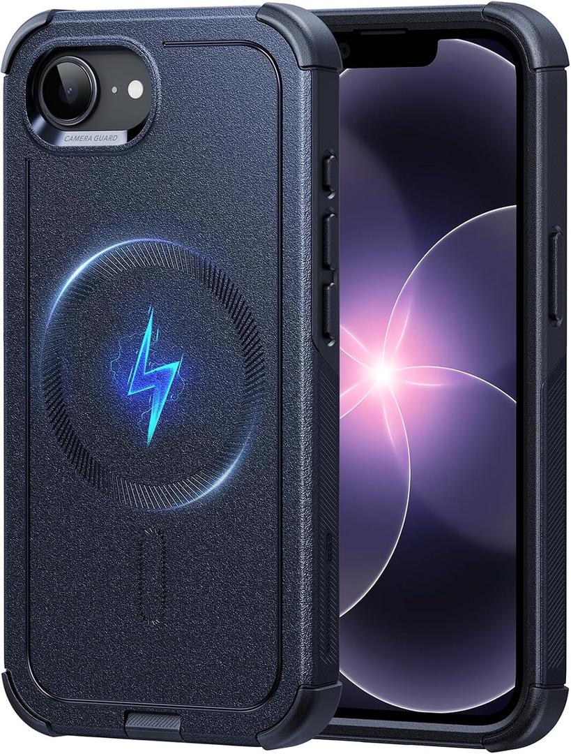 ESR for iPhone 17e/iPhone 16e Case, 7X Military-Grade Drop Protection, MagSafe Accessories Compatible, Shock-Absorbing Rugged Cover, Cyber Series, Navy Blue