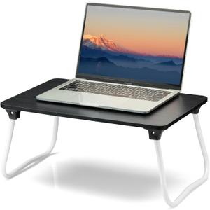 Laptop Bed Desk, Foldable Lap Desk, Portable Laptop Stand, Lightweight & Mini Table for Breakfast/Picnic/Drawing/Couch/Floor - Black