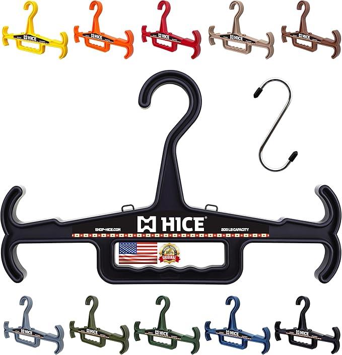 HICE - Titan Vest Hanger | Original Heavy Duty Plate Carrier & Body Armor Hanger | 200 lb Load Capacity | Durable High Impact Resin | for Police, Military, Scuba & Tactical Gear (Black)