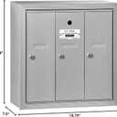 Salsbury Industries 3503ASU Surface Mounted Vertical Mailbox with 3 Doors and USPS Access, Aluminum