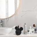 Jay Franco Disney Mickey Mouse Bathroom Organizer Set - 4 Piece Red, Black and White Accessories Includes Resin Soap Dispenser, Soap Dish, Toothbrush Holder and Tumbler - Bathroom Dcor
