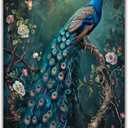 Large Size Peacock Wall Art Peacock Wall Decor Abstract Oil Painting Modern Canvas Prints Pictures Painting Artwork Home Decoration for Living Room Master Bedroom Gallery Office Hallway 60"x30"