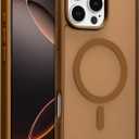RALEAVO for iPhone 16 Pro Max Case Strong Magnetic Case [Compatible with Magsafe] Slim Shockproof Protective Phone Cover for iPhone 16 Pro Max Phone Case with Translucent Hard Back,Brown