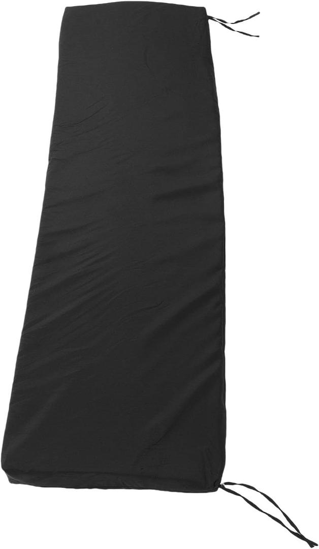 TOPINCN Outdoor Bench Cushion, Patio Furniture Cushion Sponge Padding Garden Seat Pads Patio Chair Pad with Straps & Removable Cover for Garden Patio Backyard Porch Sofa Couch Swing (Black)