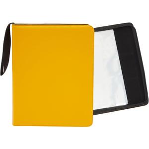 Okuna Outpost Trading Card Binder with 9-Pocket Plastic Sleeves, Zipper Organizer for 360 TCG Cards, 10.5 x 13.1 in, Yellow