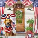 5 x Welcome 4th of July Golden Retriever Dog Patriotic Garden Flag America USA Pet Yard Outside Decoration American Flag Outdoor Small Home Decor Double Sided 12 x 18