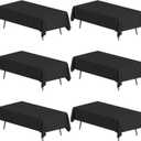 6 Pack Tablecloth, 60 x 102 Inch Polyester Table Cloth,Black Tablecloth,Washable Fabric Table Covers,Rectangle Tablecloths for Wedding, Party, Banquet, DiningTable