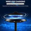 Magnetic Levitation Bluetooth UFO Speaker, Levitating UFO Speakers with Seven Color Night Lamp, Wireless Charging LED Lamp Bluetooth Speaker, 360Rotating UFO Lamp (Black)