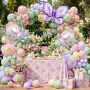 Tea Party Decorations, 154Pcs Tea Party Balloon Arch Garland Kit with Pastel Pink Yellow Green Balloons Teapot Butterfly Foil Balloon for Girls Birthday Let's Par Tea Spring Garden Party Decorations