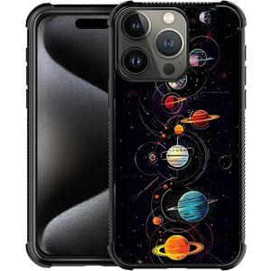 Phone Case Compatible with iPhone 16 Pro Max,Starry Space Planetgirl Cases, Tempered Glass Back+Soft Silicone TPU Shock Protective Case for iPhone 16 Pro Max.