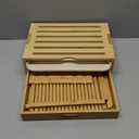 Bamboo Bread Slicer for Homemade Bread Adjustable Width Slicing Guides, Compact Loaf Cutter for Perfect Slices