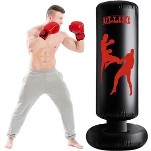 Freestanding Punching Bag for Adults, Kick Boxing Bag with Stand for Adults, Blow up Punching Bag for Kids 12-14