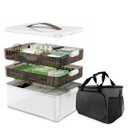 AnacondaGrip 3-Tier Medicine Organizer Box - Premium Medicine Cabinet Organizer for Home, Travel & Office - Transparent Medicine Storage Box for Easy Access & Organization
