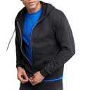 Hanes Mens Hoodie, Ecosmart Fleece Full-zip Zip-up Hooded Sweatshirt For Athletic-hoodies, Black, XX-Large US