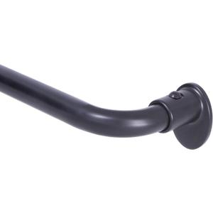 Lunar KL79230 Complete Blackout Room Darkening Wrap Around Curtain Rod, 28-48" Adjustable Length, Black Finish, 5/8" Diameter Steel Tube