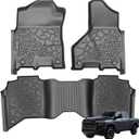 Car Floor Mats for Dodge Ram 2500 Crew Cab (2019-2025) Interior Liners Waterproof Accessories | TPE Heavy-Duty All-Weather Protection | for Modern Work & Premium Lifestyle |3-Piece Set