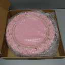 6 Pack Pink Charger Plates 13" Round Charger Plates for Dinning Plates with Embossed Rim Plastic Charger for Dinner, Wedding, Elegant Tableware Decor