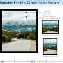 Wood 18x22 Picture Frame Black for Wall Hanging, 18 x 22 Frame Photo Frame for Wall Horizontally or Vertically, Black, 1 Pack