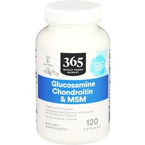 365 by Whole Foods Market, Glucosamine Chondroitin and MMS, 120 Capsules Exp Date: 10/2027