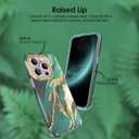 SHEDEER for iPhone 15 Pro Case with Glitter Camera Protector & Screen Protector, Anti-Yellowing Chic Stylish Pattern, Shockproof Drop Protection Anti-Scratch Phone Cover 15 Pro 6.1'', Dream Green