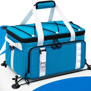 Waterproof Paddle Board Cooler, Cooler Deck Bag with Top Mesh Pocket,Premium Paddle Board Accessories, Paddleboard Bag for Beach Outings, Camping Trips, Kayaking, Travel & Outdoor Parties